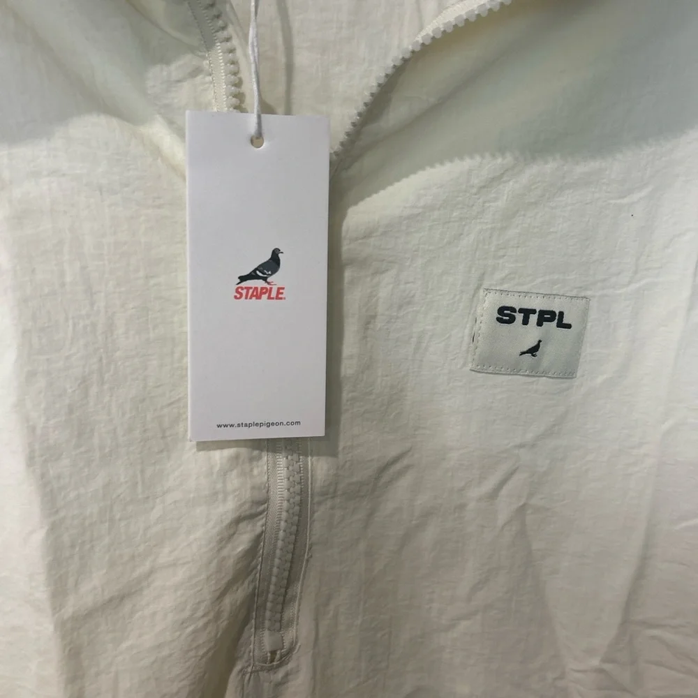 Staple Pigeon STPL Cream Half-Zip Windbreaker Jacket Large NWT Streetwear